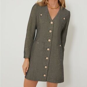 Tuckernuck pomander place Coventry metallic tweed Larissa v neck dress xxl gray